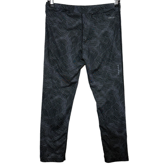 Nike Dri Fit Leggings Womens Medium Black Crop Tight Running Actual 28X24 - Picture 2 of 11